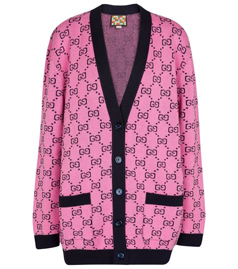 gucci green and pink cardigan|Gucci gg jacquard buttond cardigan.